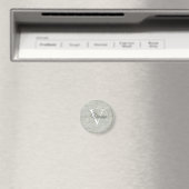 Aimant Nom du monogramme de l'aquarelle verte Sage (In Situ (Lave-vaisselle))