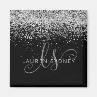 Nom du monogramme de Parties scintillant d'argent