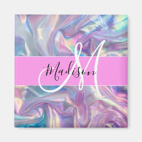 Nom du monogramme d'iridescendance rose-fille