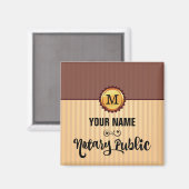 Aimant Nom du monogramme du sceau d'or public du notaire (Recto/Verso)