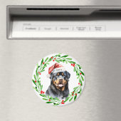 Aimant Nom du monogramme personnalisé de Noël Rottweiler (In Situ (Lave-vaisselle))