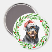 Aimant Nom du monogramme personnalisé de Noël Rottweiler (Recto/Verso)