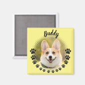 Aimant Nom du portrait de chien de cadre personnalisé (Recto/Verso)