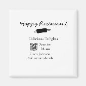 Aimant Nom du restaurant scan QR menu ajouter les coordon (Devant)