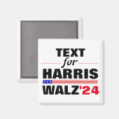 Aimant Nom du texte personnalisé pour Harris Walz 2024 El (Recto/Verso)