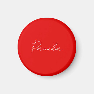 Aimant Nom élégant Minimaliste classique rouge chaud