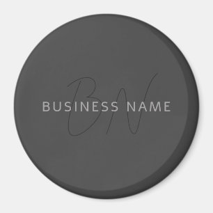 Aimant Nom et monogramme du cool   gris foncé