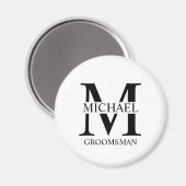 Aimant Nom et monogramme du Groomsman personnalisé (Recto/Verso)