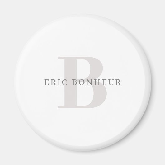 Aimant Nom et monogramme modernes élégants (Devant)