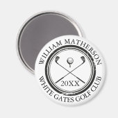 Aimant Nom et nom du club Date Noir et blanc (Recto/Verso)