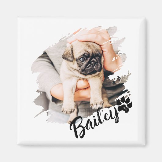 Aimant Nom et photo de typographie simple et moderne pour (Devant)