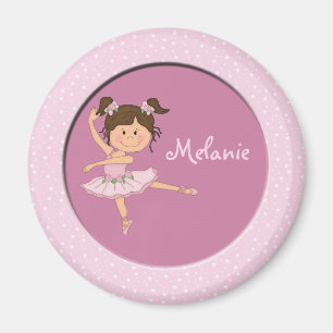 Aimant Nom fait sur commande de la ballerine 1 rose