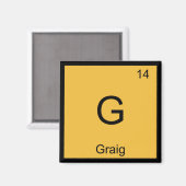 Aimant Nom Graig Chimie Élément Tableau Périodique (Recto/Verso)