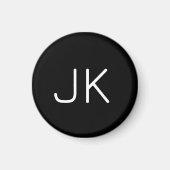 Aimant Nom initial minimaliste personnalisable (Devant)