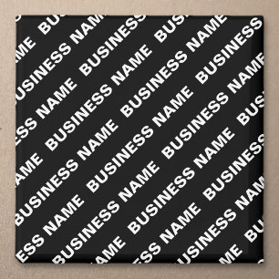 Aimant Nom modifiable répété en gras   Blanc noir simple