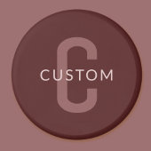 Aimant Nom Monogramme d'apparence moderne | Rouge marron