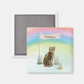 Aimant Nom personnalisé Animal de chat Bengale (Recto/Verso)