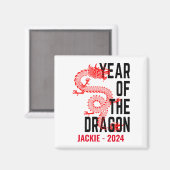 Aimant Nom personnalisé Année de naissance du dragon Anné (Recto/Verso)