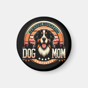 Aimant Nom personnalisé Bernese Mountain Dog Maman Vintag