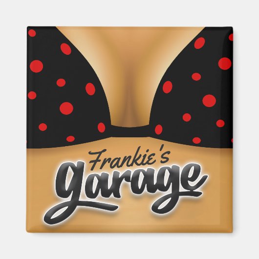 Aimant Nom personnalisé Bikini Babe Girl Man Cave Garage (Devant)