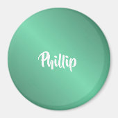 Aimant Nom personnalisé brillant turquoise (Devant)