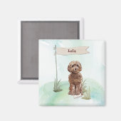 Aimant Nom personnalisé Cockapoo Brown chien animal de co (Recto/Verso)