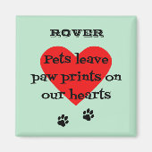 Aimant Nom personnalisé de la mémoire des animaux emprein (Devant)