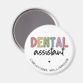 Aimant Nom personnalisé Dental Assistant Cadeau (Recto/Verso)