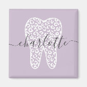 Aimant Nom personnalisé Dental Empreinte de léopard Doth  (Devant)