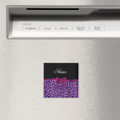 Aimant Nom personnalisé empreinte de léopard rose arc (In Situ (Lave-vaisselle))