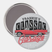 Aimant Nom personnalisé Faux Neon Garage de voiture class (Recto/Verso)