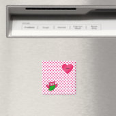 Aimant Nom personnalisé joli hibou coeur rose (In Situ (Lave-vaisselle))