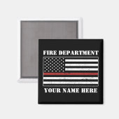 Aimant Nom personnalisé Mince Ligne rouge Drapeau Fière P (Recto/Verso)