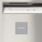 Aimant Nom personnalisé minimaliste gris (In Situ (Lave-vaisselle))