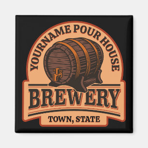 Aimant NOM PERSONNALISÉ Old Oak Barrel Beer Keg Brasserie