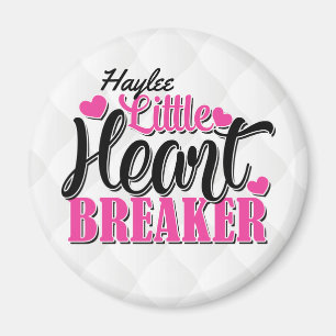 Aimant Nom personnalisé Pink Little Heart Breaker