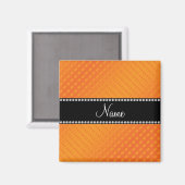Aimant Nom personnalisé pois orange (Recto/Verso)