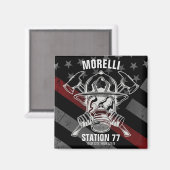 Aimant Nom personnalisé Pompier Station du service d'ince (Recto/Verso)