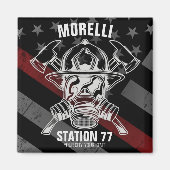 Aimant Nom personnalisé Pompier Station du service d'ince (Devant)