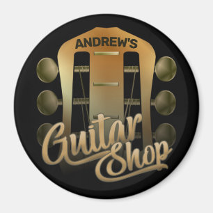 Aimant NOM personnalisé Rock Music Guitare Shop Musicien