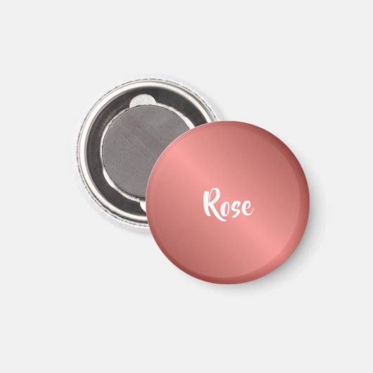Aimant Nom personnalisé rose or (Recto/Verso)