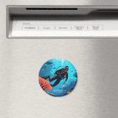 Aimant Nom personnalisé Scuba Diver (In Situ (Lave-vaisselle))