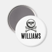 Aimant Nom personnalisé Skull Golf Ball Crossbones (Recto/Verso)