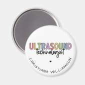 Aimant Nom personnalisé Ultrasound Technologist Cadeaux (Recto/Verso)