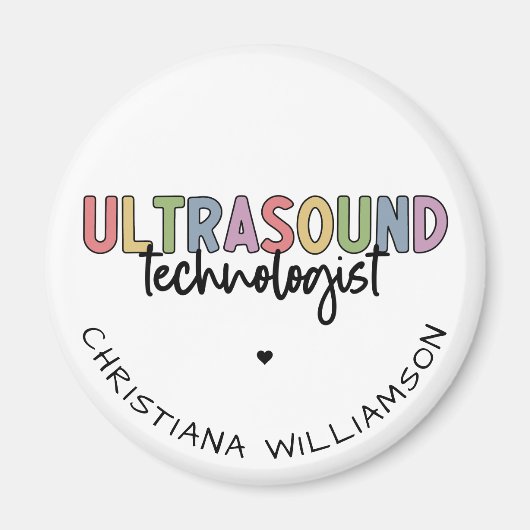 Aimant Nom personnalisé Ultrasound Technologist Cadeaux (Devant)