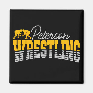Aimant NOM personnalisé Wrestling School Team Wrestler