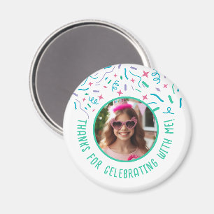 Aimant Nom Photo Personnalisé Confetti Célébration Merci