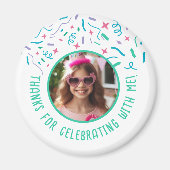 Aimant Nom Photo Personnalisé Confetti Célébration Merci (Devant)