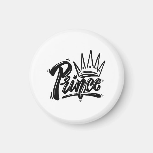 Aimant Nom Prince avec tshirt Couronne (Devant)
