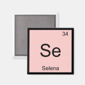 Aimant Nom Selena Chimie Élément Tableau périodique (Recto/Verso)